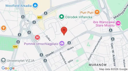 Apartments for rent i Warszawa Wawer - kort over placeringen