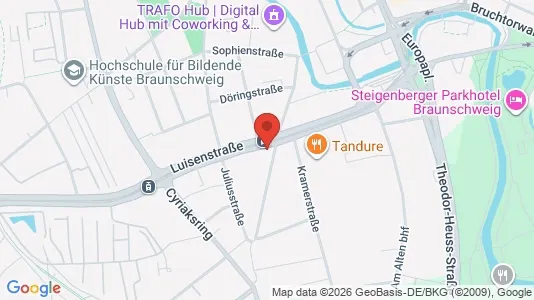 Apartments for rent i Braunschweig - kort over placeringen
