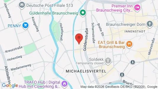 Apartments for rent i Braunschweig - kort over placeringen