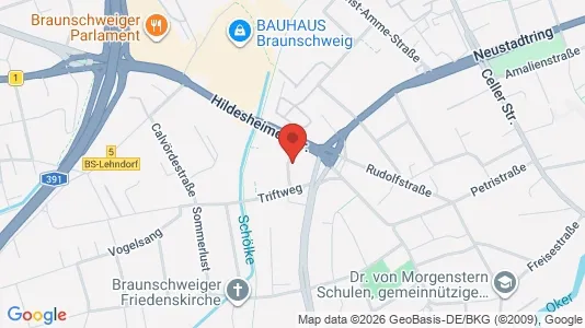 Apartments for rent i Braunschweig - kort over placeringen