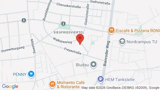 Apartments for rent i Braunschweig - kort over placeringen