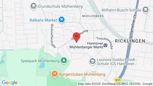 Apartments for rent i Hannover - kort over placeringen