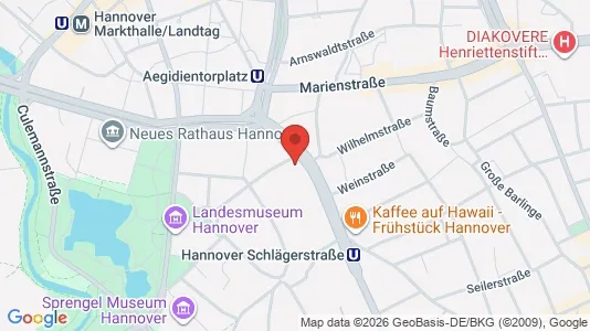 Apartments for rent i Hannover - kort over placeringen