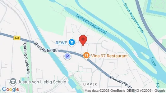 Apartments for rent i Hannover - kort over placeringen