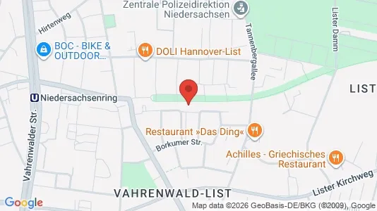 Apartments for rent i Hannover - kort over placeringen