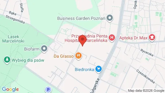 Apartments for rent i Poznań - kort over placeringen