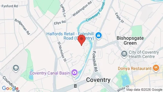 Apartments for rent i Coventry - West Midlands - kort over placeringen