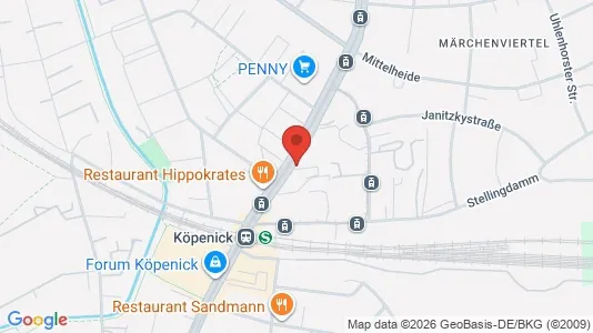 Apartments for rent i Berlin Treptow-Köpenick - kort over placeringen