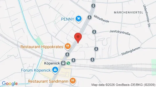 Apartments for rent i Berlin Treptow-Köpenick - kort over placeringen