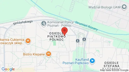 Rooms for rent i Poznań - kort over placeringen