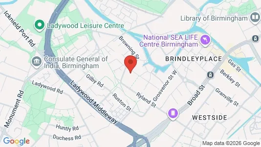 Apartments for rent i Birmingham - West Midlands - kort over placeringen
