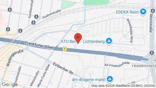 Apartments for rent i Berlin Lichtenberg - kort over placeringen