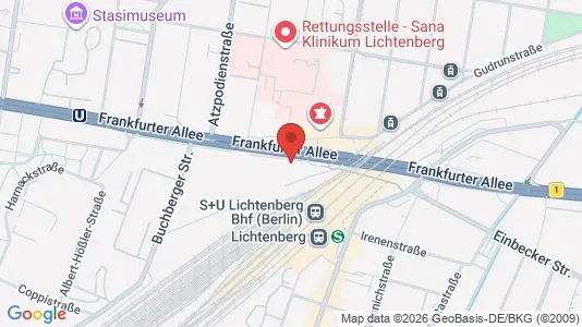 Apartments for rent i Berlin Lichtenberg - kort over placeringen