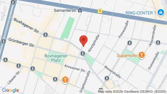Apartments for rent i Berlin Friedrichshain-Kreuzberg - kort over placeringen