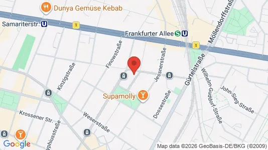 Apartments for rent i Berlin Friedrichshain-Kreuzberg - kort over placeringen