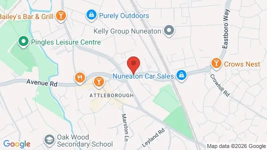 Apartments for rent i Nuneaton - Warwickshire - kort over placeringen