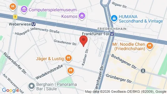 Apartments for rent i Berlin Friedrichshain-Kreuzberg - kort over placeringen