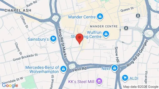 Apartments for rent i Wolverhampton - West Midlands - kort over placeringen