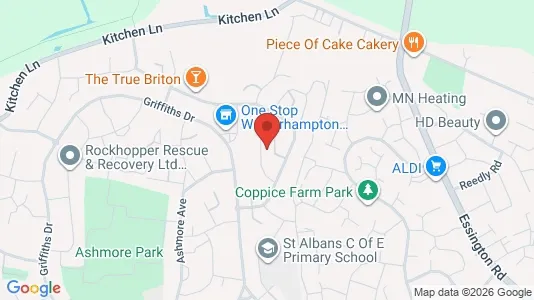 Apartments for rent i Wolverhampton - West Midlands - kort over placeringen