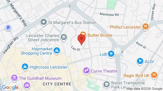 Apartments for rent i Leicester - Leicestershire - kort over placeringen