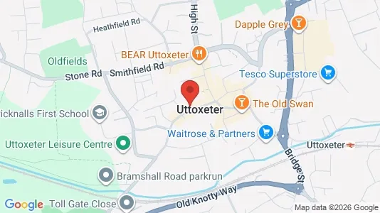 Apartments for rent i Uttoxeter - Staffordshire - kort over placeringen