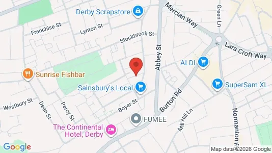 Apartments for rent i Derby - Derbyshire - kort over placeringen