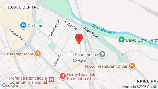 Apartments for rent i Derby - Derbyshire - kort over placeringen