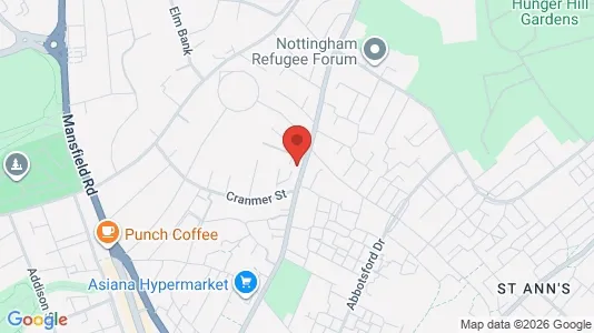 Apartments for rent i Nottingham - Nottinghamshire - kort over placeringen