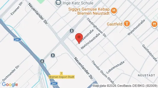Apartments for rent i Bremen - kort over placeringen