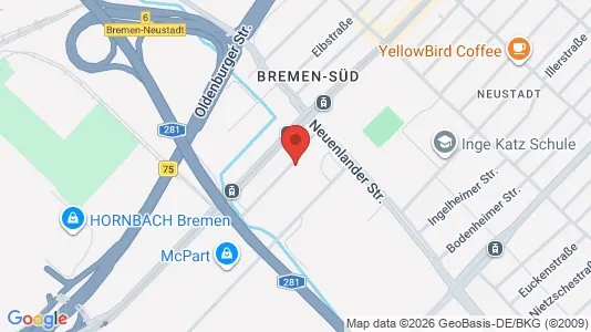 Apartments for rent i Bremen - kort over placeringen