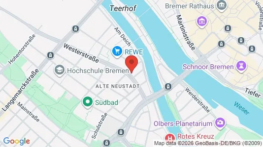 Apartments for rent i Bremen - kort over placeringen
