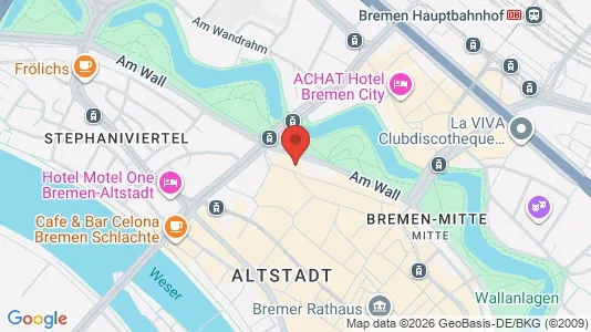 Apartments for rent i Bremen - kort over placeringen