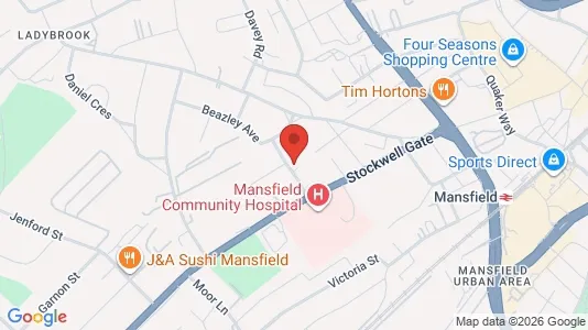 Apartments for rent i Mansfield - Nottinghamshire - kort over placeringen