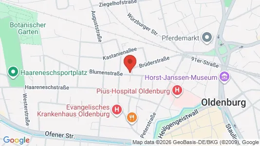 Rooms for rent i Oldenburg - kort over placeringen