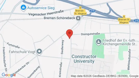 Apartments for rent i Bremen - kort over placeringen