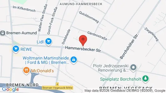 Apartments for rent i Bremen - kort over placeringen