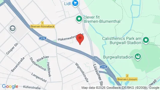 Apartments for rent i Bremen - kort over placeringen