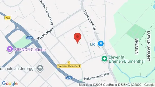 Apartments for rent i Bremen - kort over placeringen