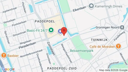 Rooms for rent i Groningen - kort over placeringen