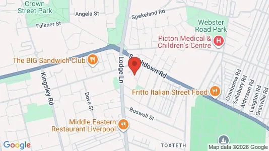 Rooms for rent i Liverpool - Merseyside - kort over placeringen