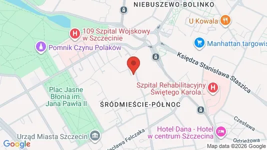 Apartments for rent i Szczecin - kort over placeringen