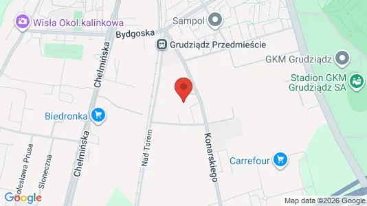 Apartments for rent i Grudziądz - kort over placeringen