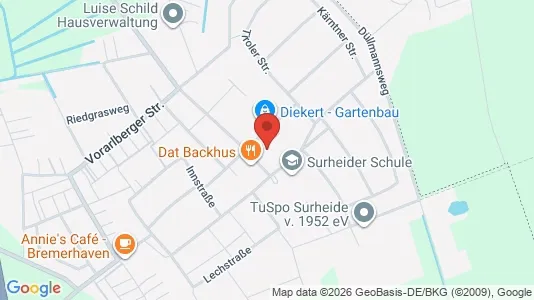 Apartments for rent i Bremerhaven - kort over placeringen