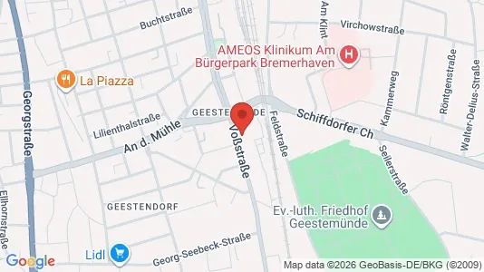 Apartments for rent i Bremerhaven - kort over placeringen