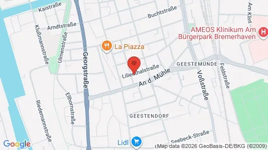 Apartments for rent i Bremerhaven - kort over placeringen