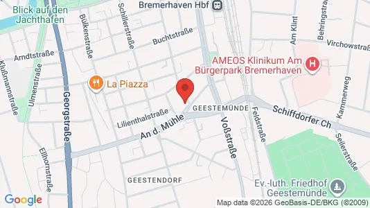 Apartments for rent i Bremerhaven - kort over placeringen