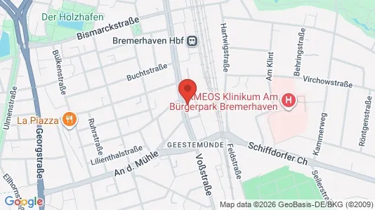 Apartments for rent i Bremerhaven - kort over placeringen