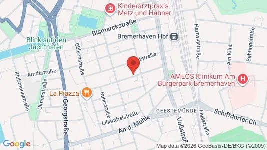 Apartments for rent i Bremerhaven - kort over placeringen
