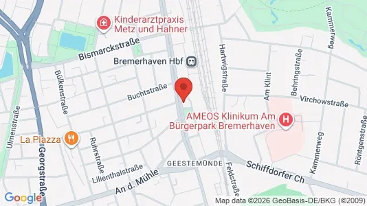 Apartments for rent i Bremerhaven - kort over placeringen