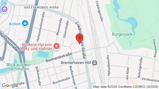 Apartments for rent i Bremerhaven - kort over placeringen